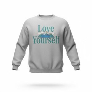 Peace Collective Rare Cookie Monster‎ Love Yourself Crewneck Sweatshirt LG Gray